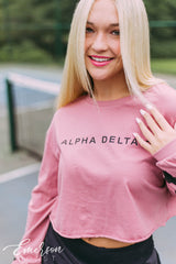 Alpha Delta Pi Star Crop Long Sleeve Tee