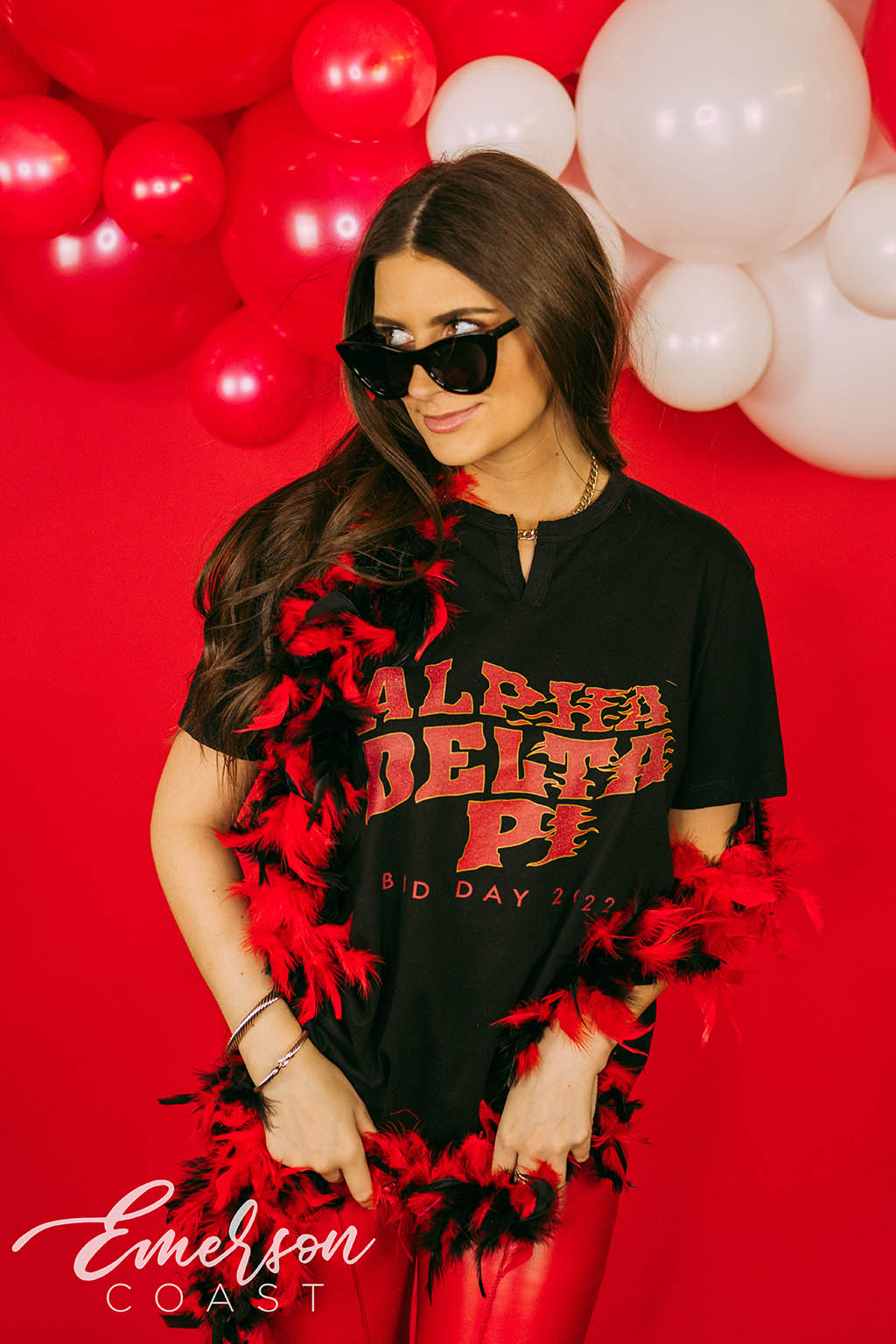 Alpha Delta Pi Coming In Hot Bid Day Notch Tee