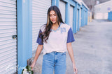 Alpha Delta Pi Navy Colorblock Henley