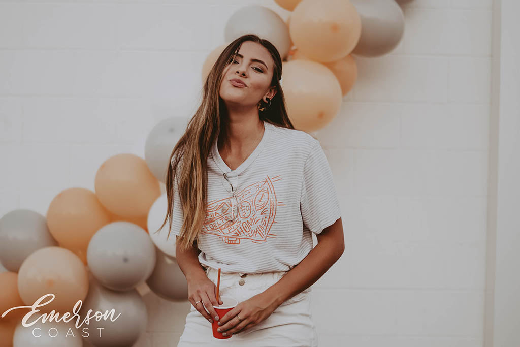 Alpha Delta Pi Homecoming Stripe T-shirt