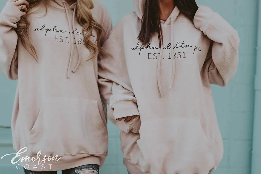 Alpha Delta Pi Sueded Hoodie