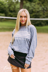 Alpha Delta Pi Gray Mineral Wash Long Sleeve Tee