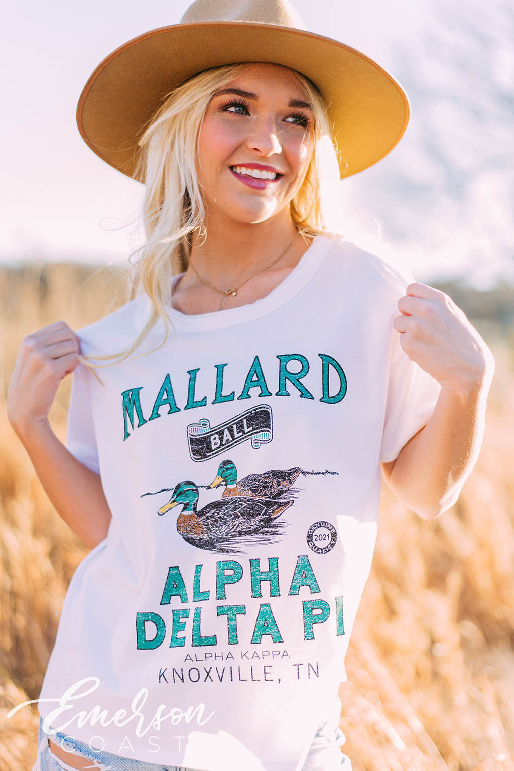 Alpha Delta Pi Mallard Ball Raw Edge T-shirt