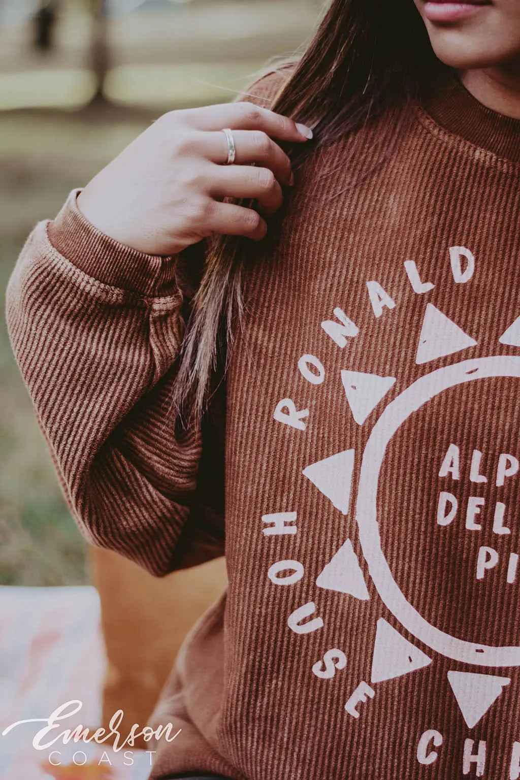 Alpha Delta Pi Philanthropy Corduroy Crewneck