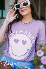 Alpha Delta Pi Philanthropy Purple Smiley Tee