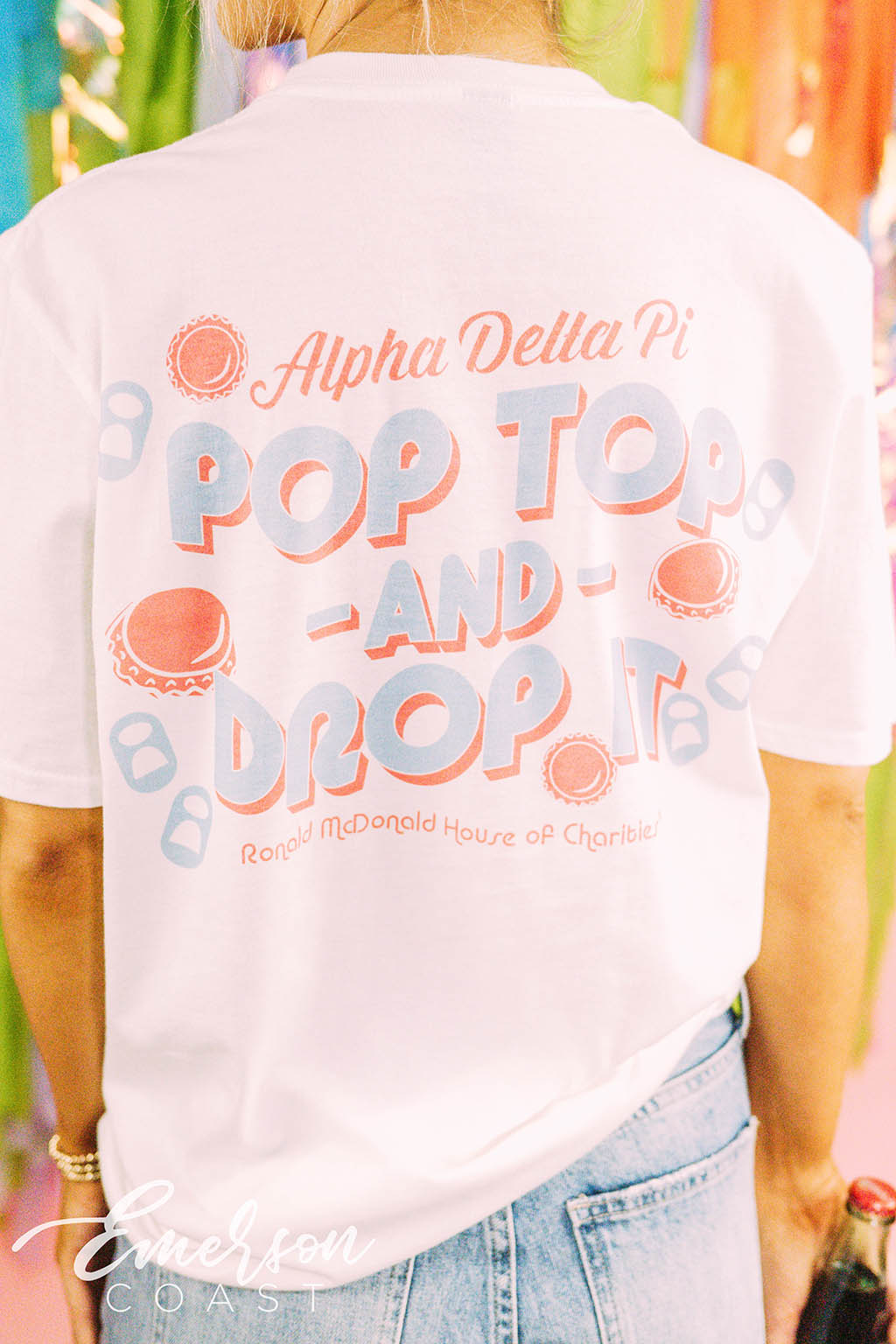 Alpha Delta Pi Philanthropy Pop Top and Drop It Bottle Cap Tee