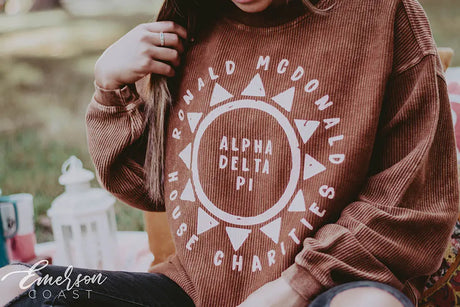 Alpha Delta Pi Philanthropy Corduroy Crewneck