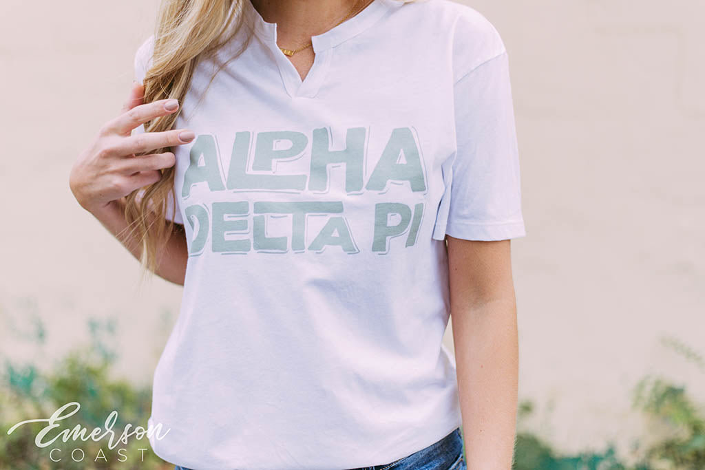 Alpha Delta Pi Detailed PR Notch Tee