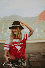 Alpha Delta Pi Red Football Tee