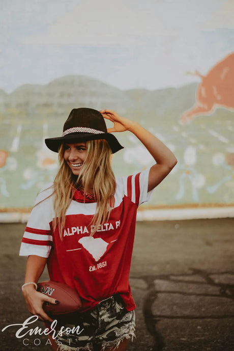 Alpha Delta Pi Red Football Tee