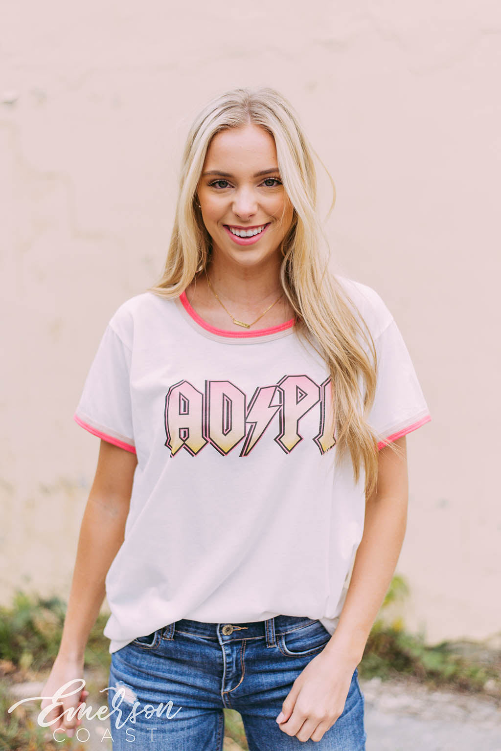 ADPi Retro Lightning Ringer Tshirt