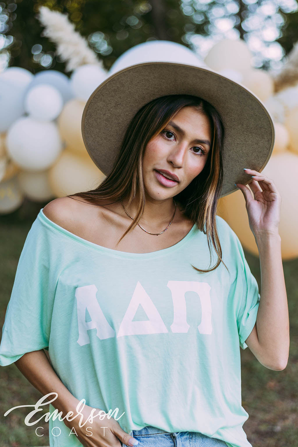 Alpha Delta Pi Letters Slouchy Tee