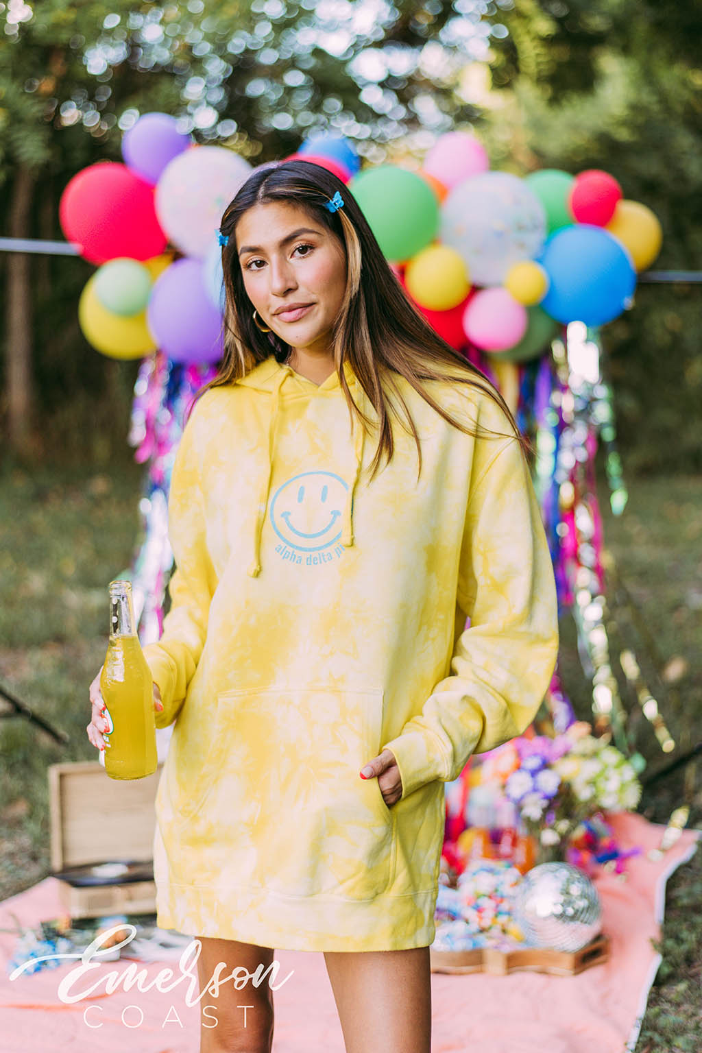Alpha Delta Pi Smiley Face Sunny Days Hoodie