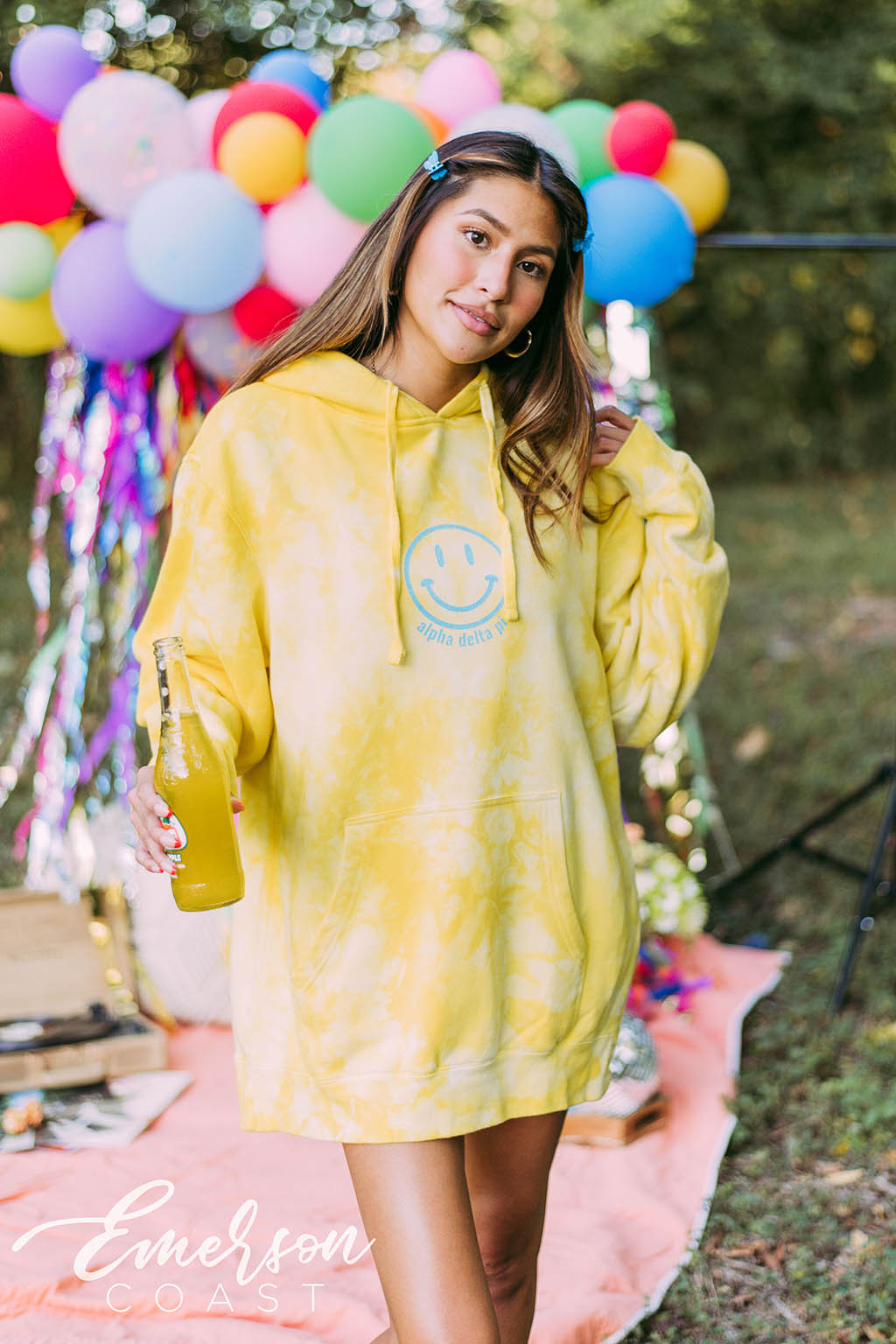 Alpha Delta Pi Smiley Face Sunny Days Hoodie