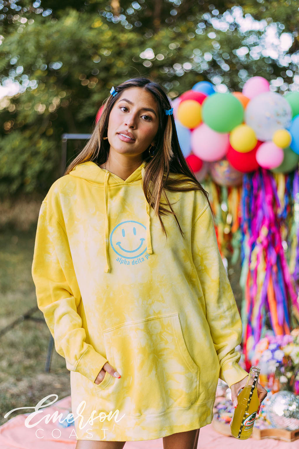 Alpha Delta Pi Smiley Face Sunny Days Hoodie