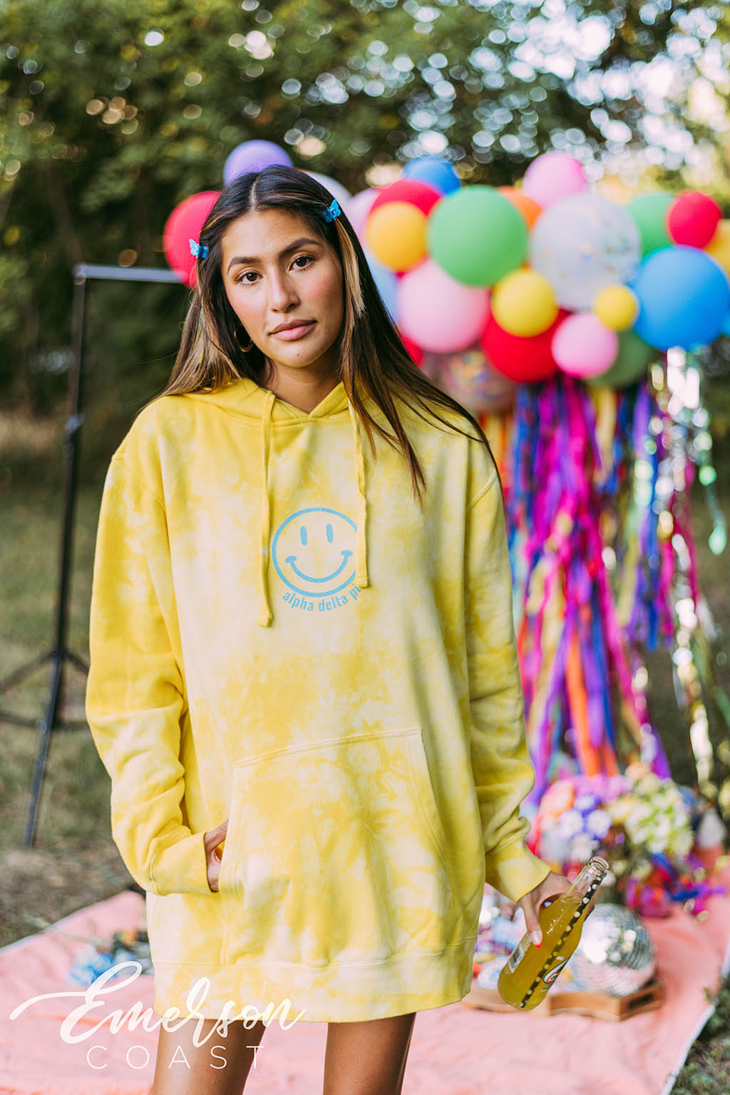 Alpha Delta Pi Smiley Face Sunny Days Hoodie