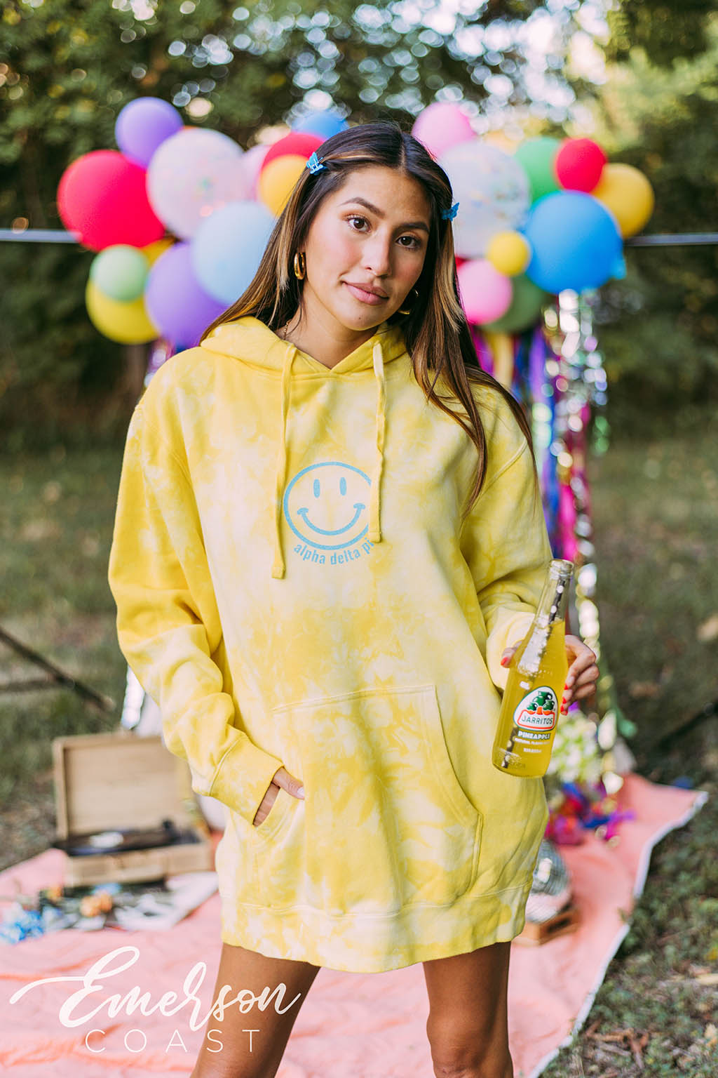 Alpha Delta Pi Smiley Face Sunny Days Hoodie
