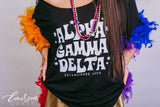 Alpha Gam Disco Slouchy Bid Day Tee