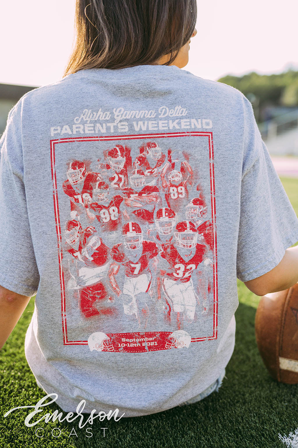 Alpha Gamma Delta Parents Weekend Football Tee