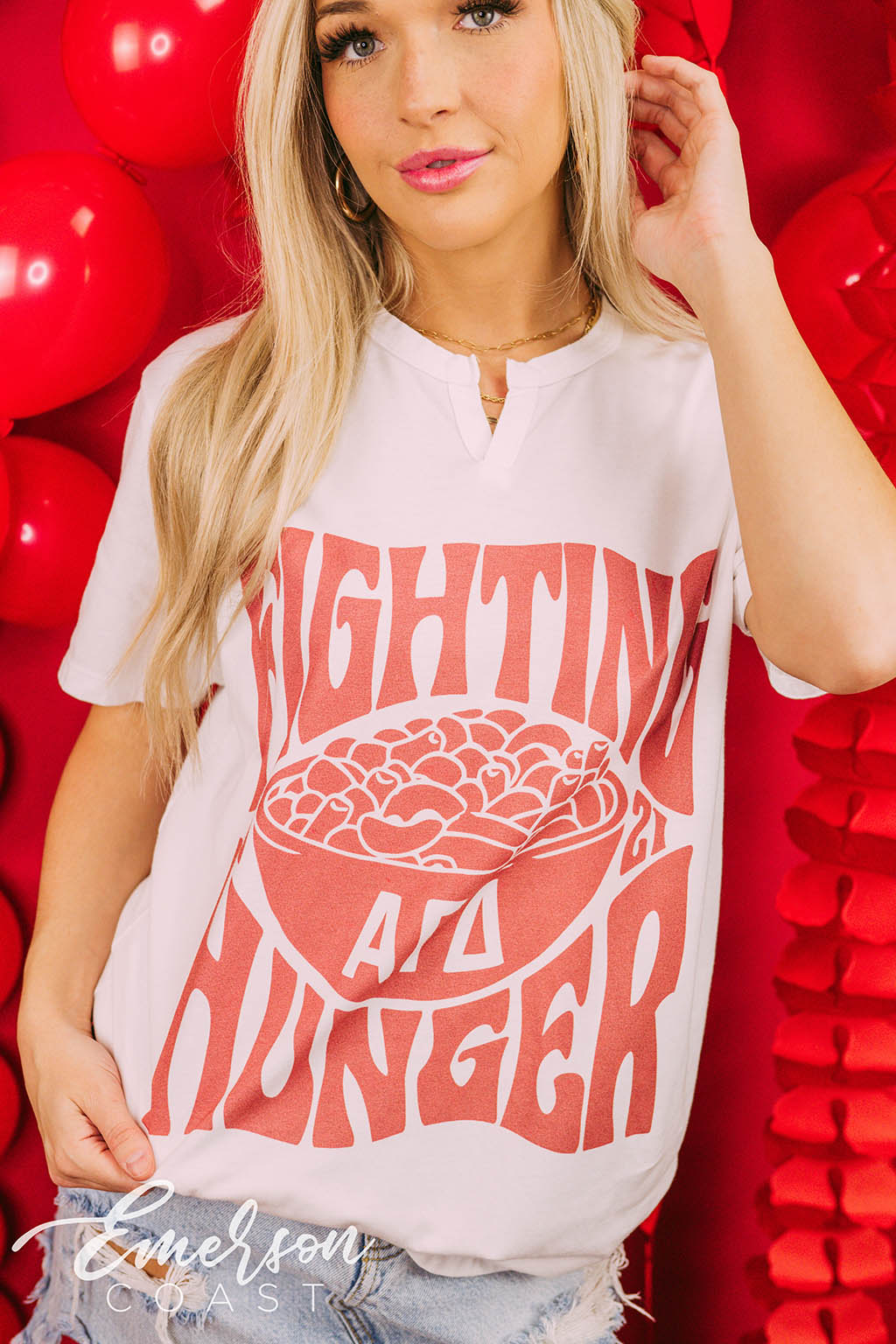 Alpha Gamma Delta Fighting Hunger Notch Tee
