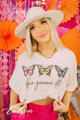 Alpha Gamma Delta Recruitment Colorful Butterfly Tee
