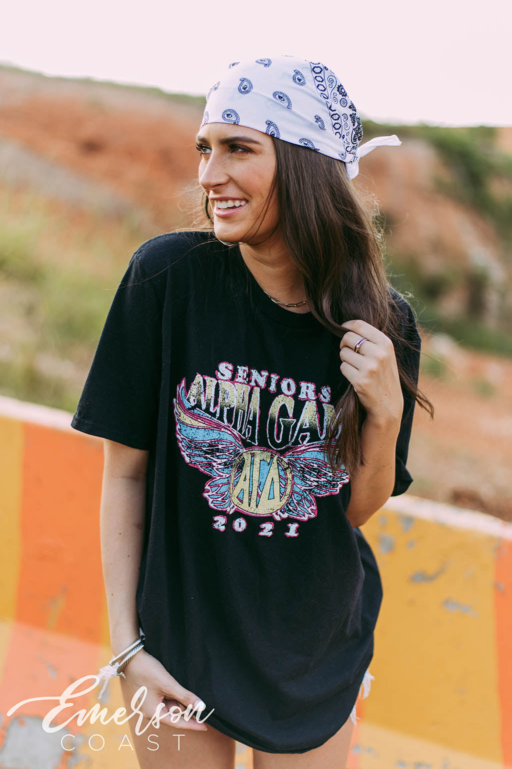 Alpha Gam Seniors Band Tee