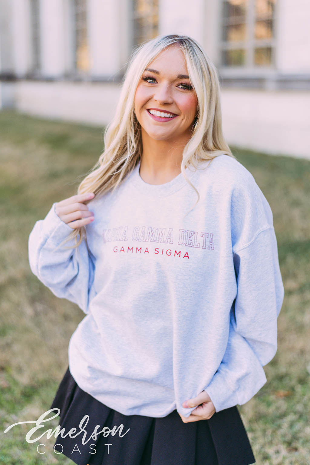 Alpha Gamma Delta Ash Gray Sweatshirt
