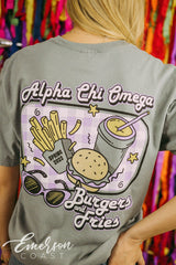 Alpha Chi Omega Philanthropy Burgers and Fries Tee