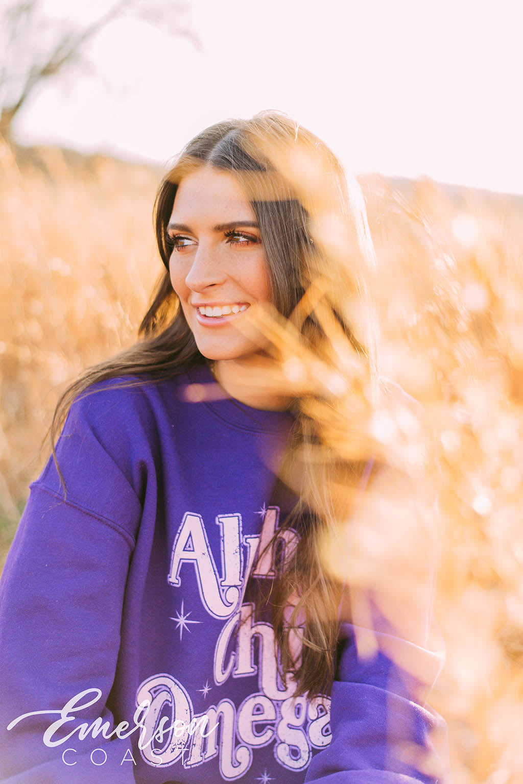 Alpha Chi Omega Purple Pr Crewneck