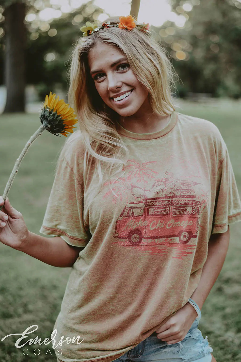 Alpha Chi Omega Acid Wash PR Tee