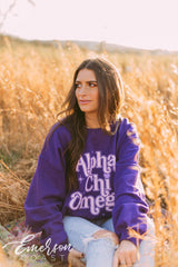 Alpha Chi Omega Purple Pr Crewneck