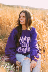 Alpha Chi Omega Purple Pr Crewneck