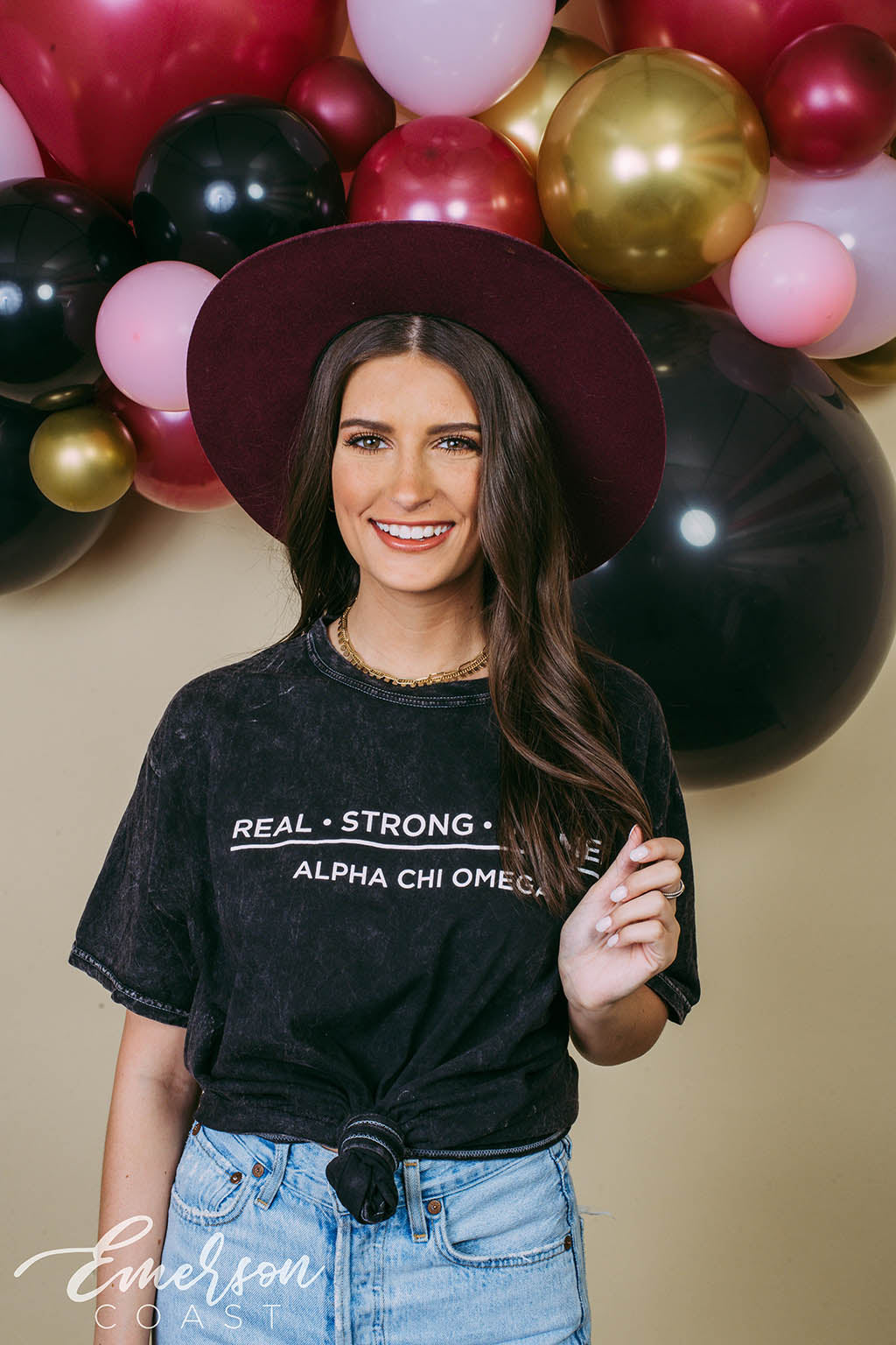Alpha Chi Real Strong Women Mineral Wash Tee