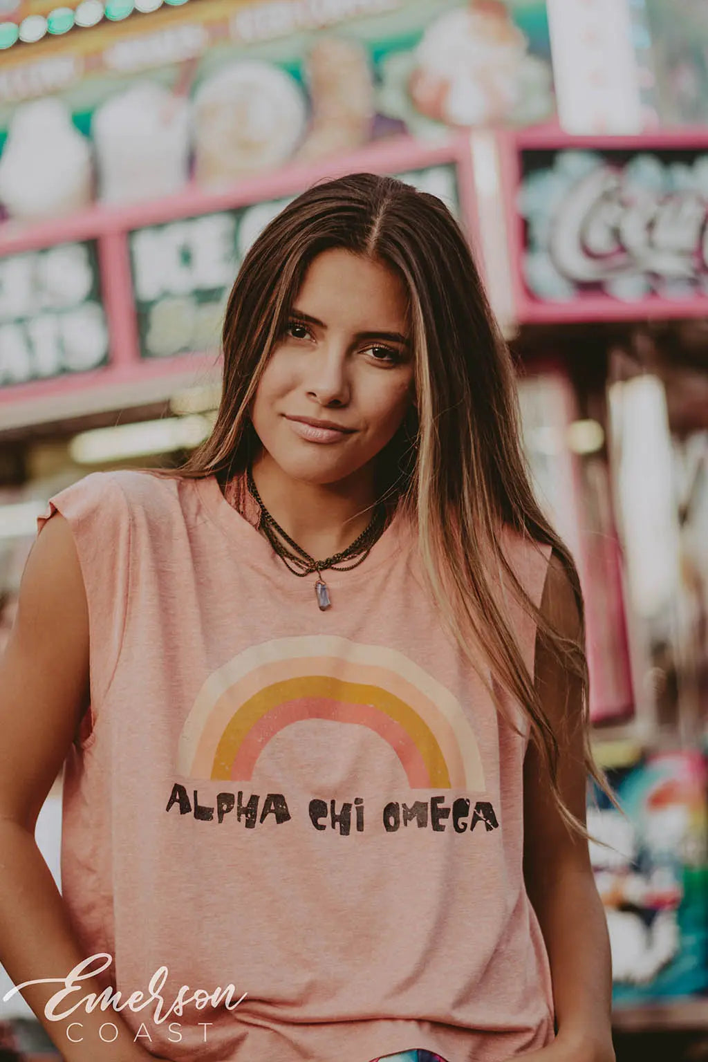 Alpha Chi Omega Multicolor Rainbow PR Tank