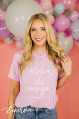 Alpha Chi Omega Lilac Real Strong Women Tee
