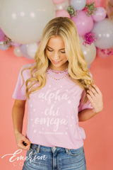 Alpha Chi Omega Lilac Real Strong Women Tee