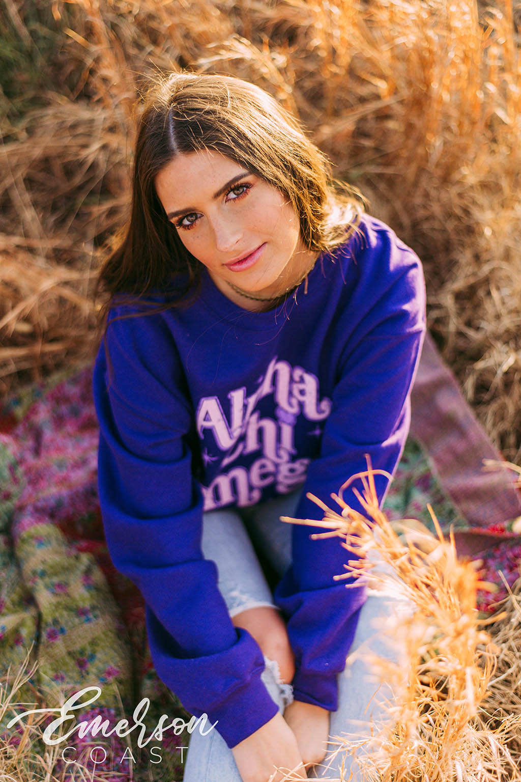 Alpha Chi Omega Purple Pr Crewneck