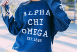 Alpha Chi Omega Simple PR Corduroy Sweatshirt