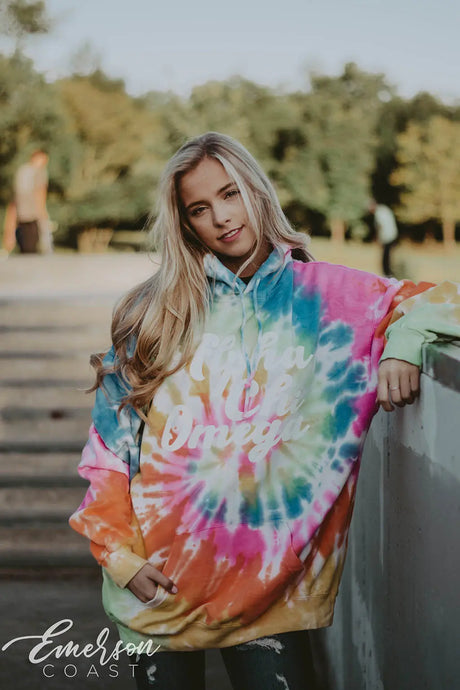Alpha Chi Omega Tie Dye Hoodie