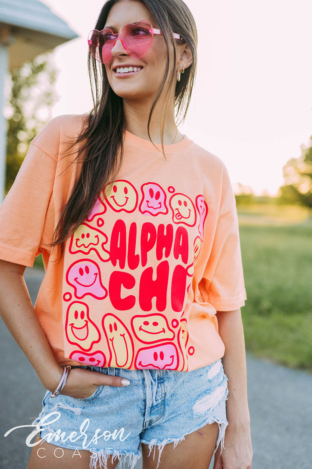 Alpha Chi PR Smiley Face Tee