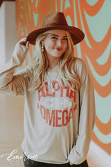 Alpha Chi Omega Raw Neck Long Sleeve Tee