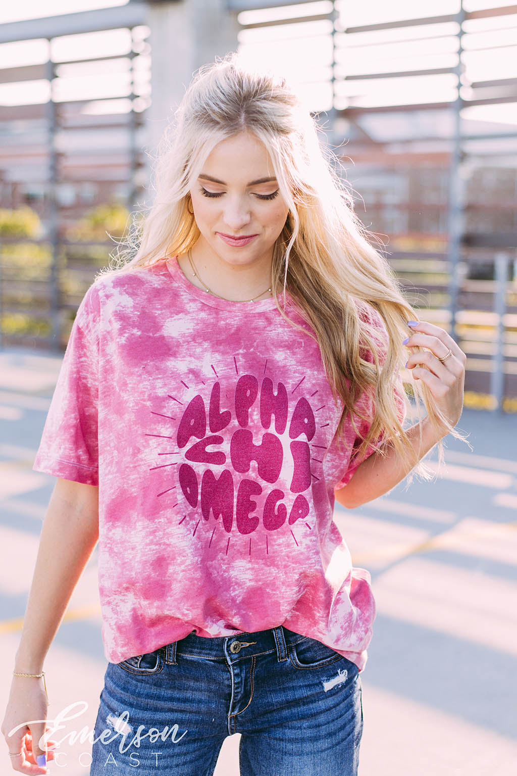 Alpha Chi Pink Tie Dye PR Tee – Emerson Coast