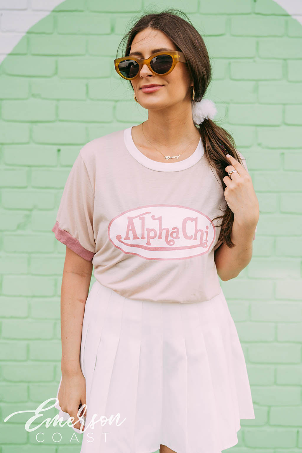 Alpha Chi Von Dutch Colorblock Ringer Tee