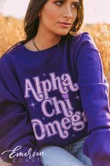 Alpha Chi Omega Purple Pr Crewneck