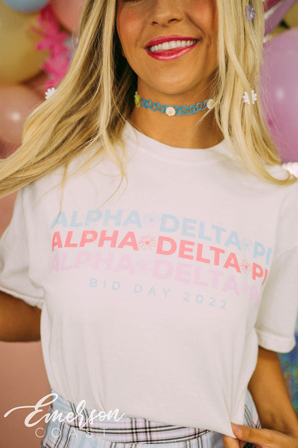 Alpha Delta Pi Bid Day Colorful Flower Tee