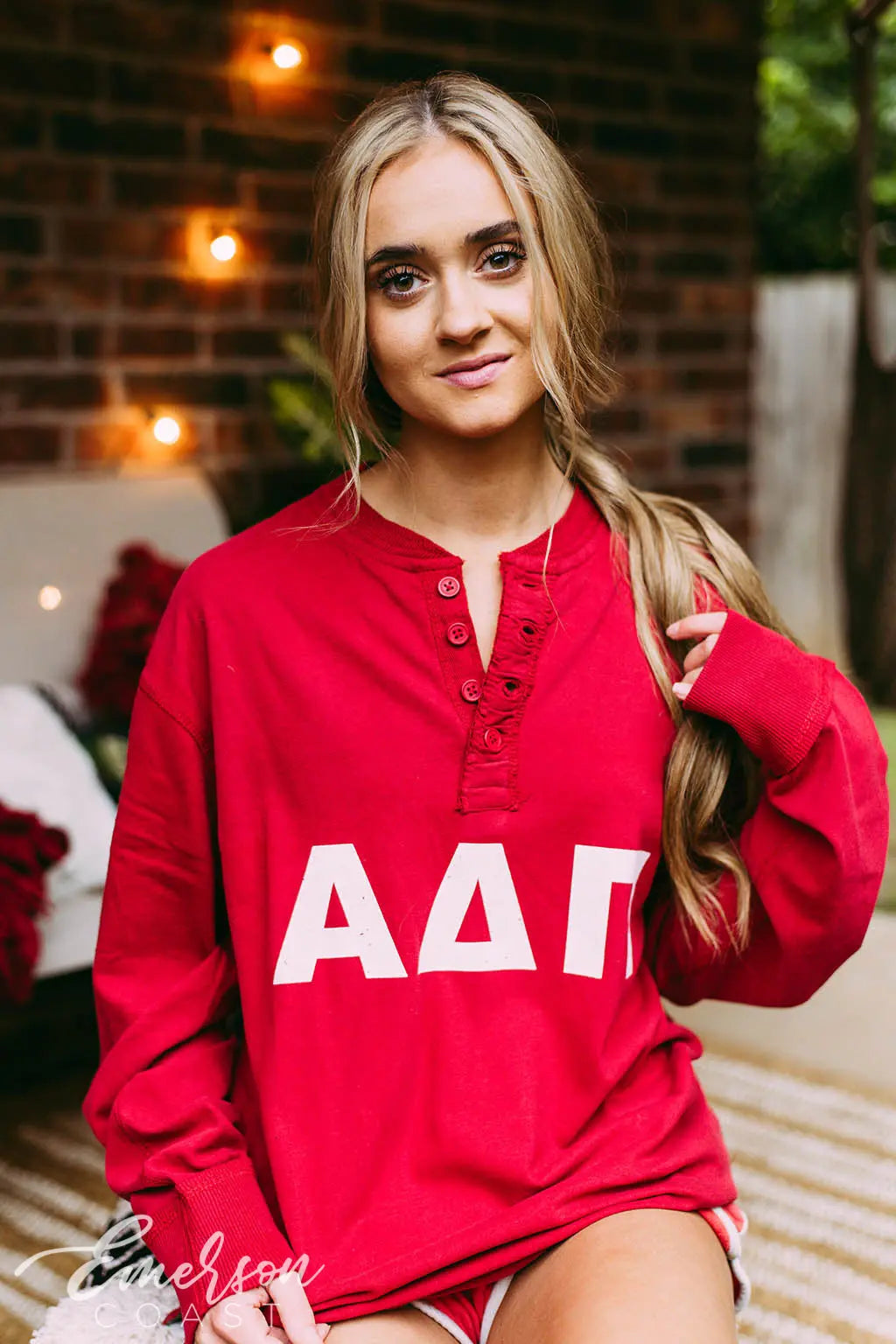 Alpha Delta Pi Red PR Thermal Henley