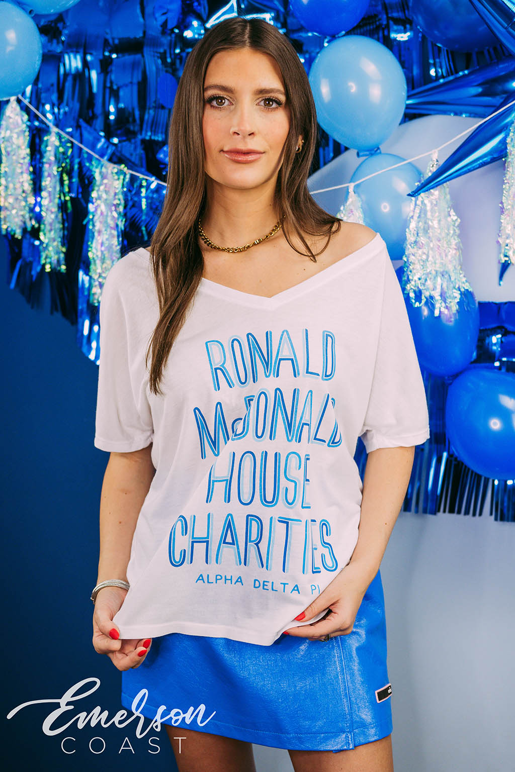 Alpha Delta Pi Philanthropy RMHC Slouchy V Neck Tee