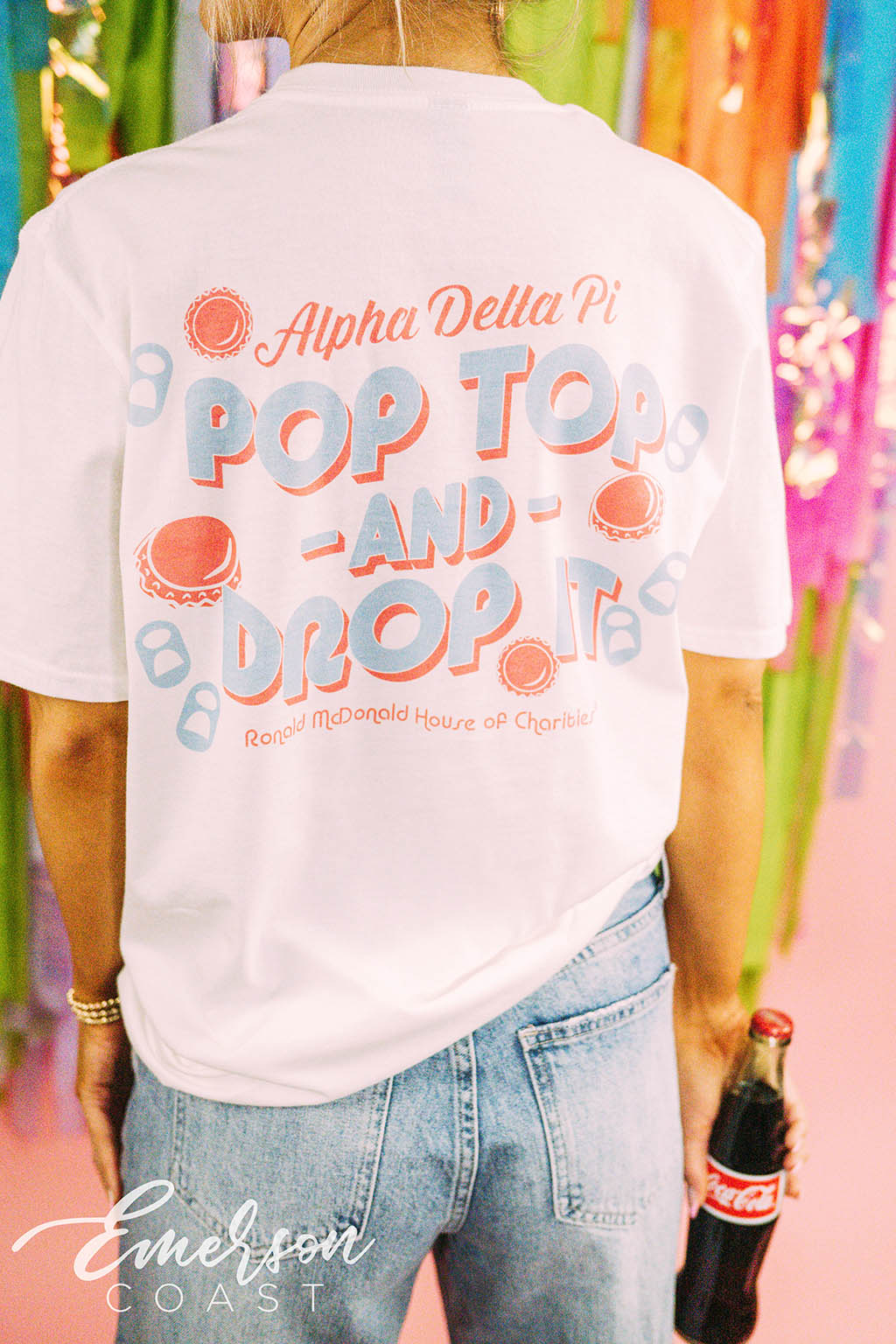 Alpha Delta Pi Philanthropy Pop Top and Drop It Bottle Cap Tee