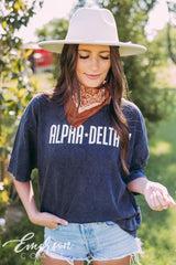 Alpha Delta Pi PR Black Tee