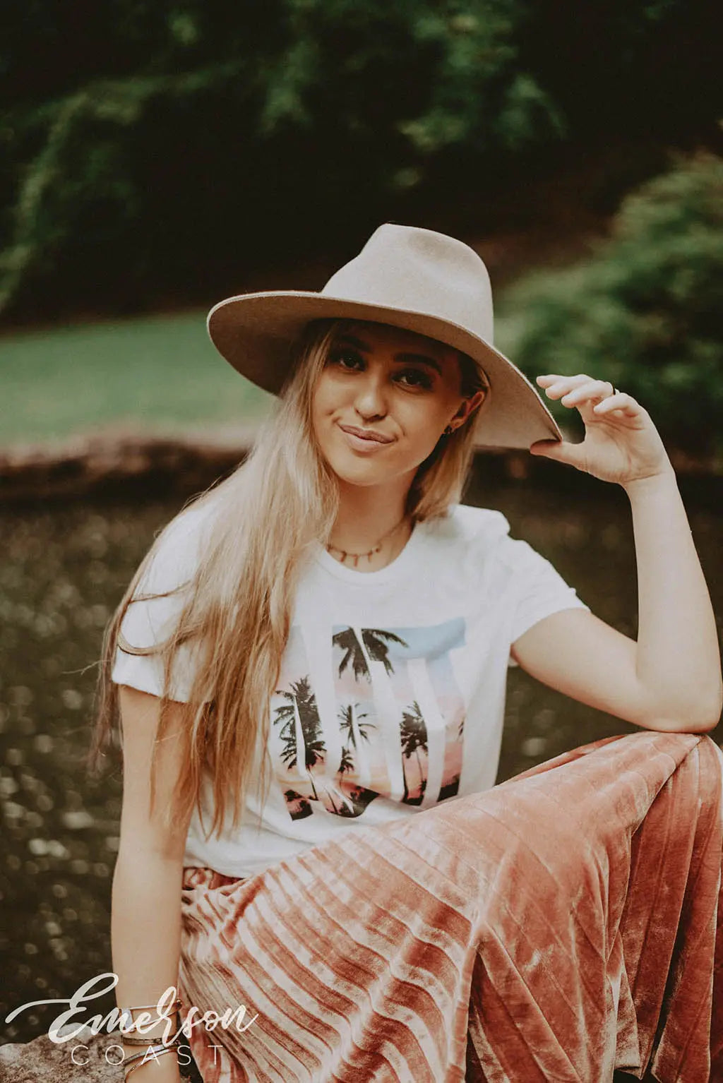 Alpha Delta Pi Palm Tree Cropped Tee